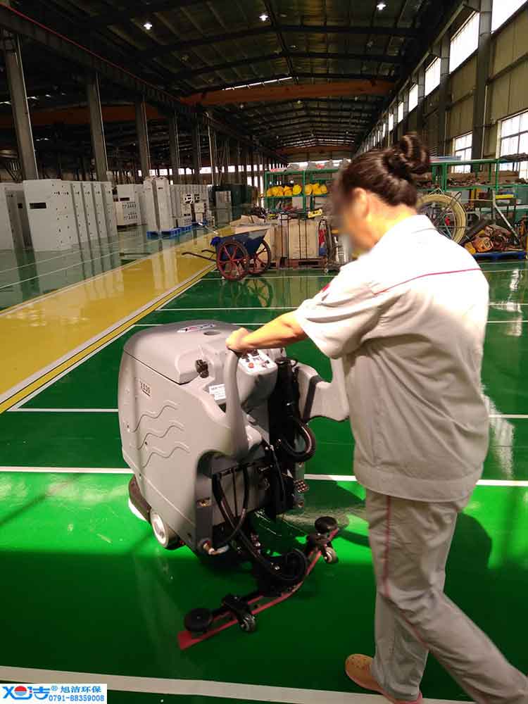 旭潔手推式多功能全自動洗地機，工廠生產(chǎn)倉庫工業(yè)洗地機